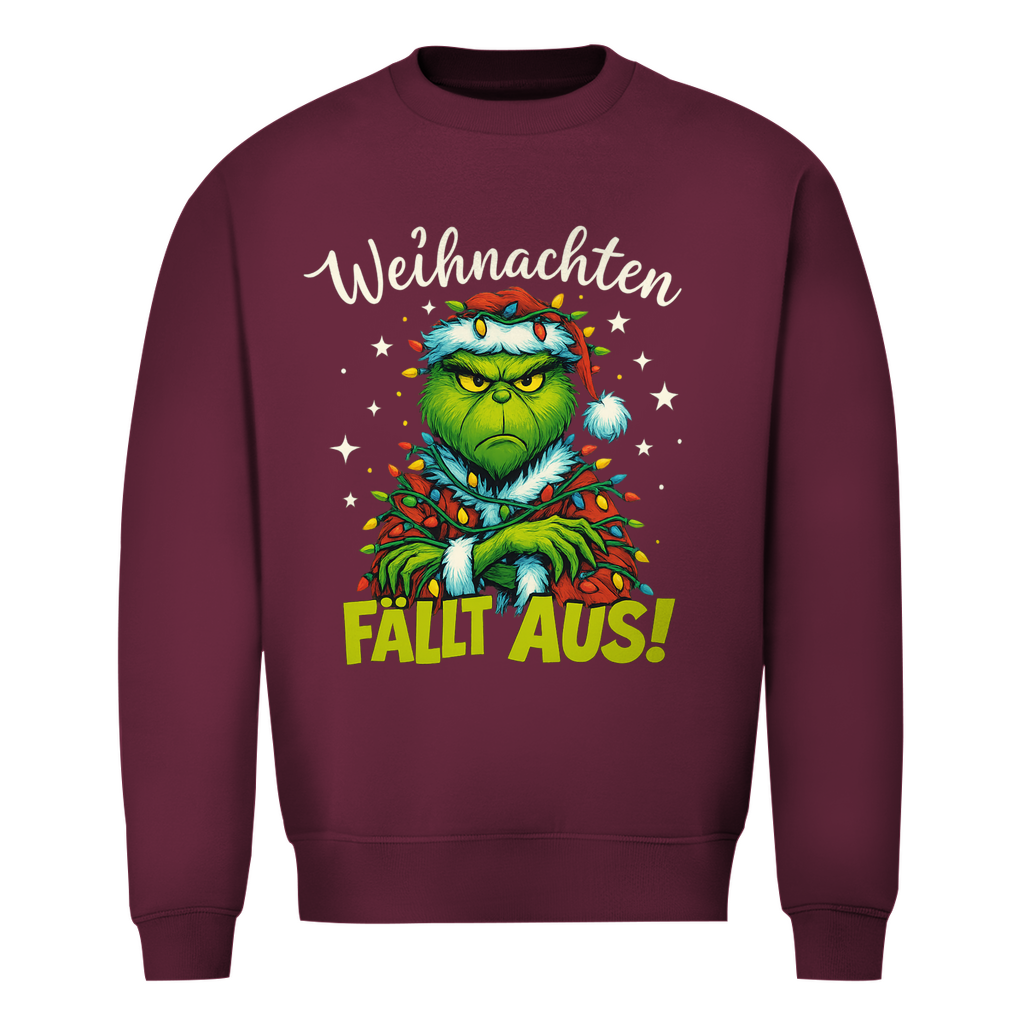 Weihnachten fällt aus! Weihnachtspullover in Bordeaux