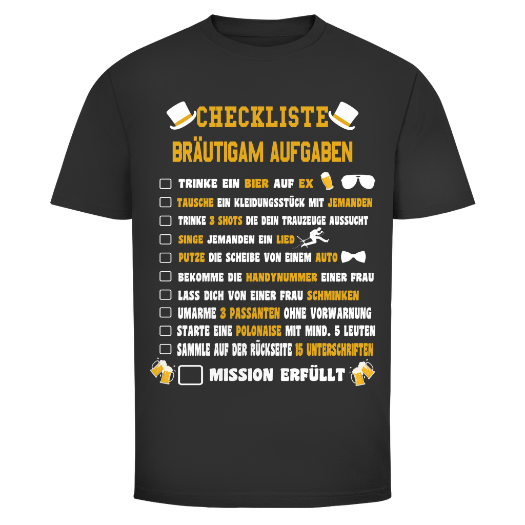 T-Shirt Männer- Die legendäre JGA-Checkliste
