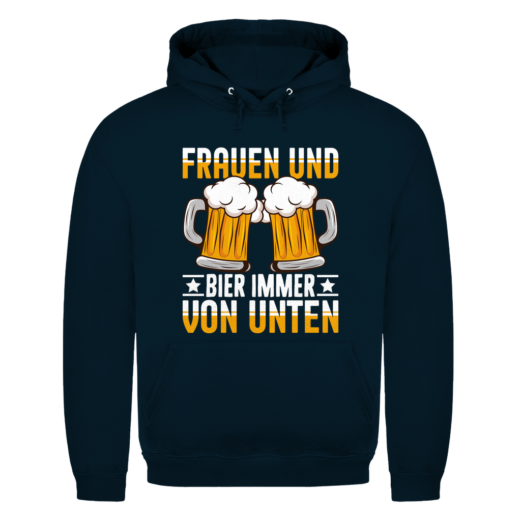 Hoodie Männer- Frauen & Bier immer von unten