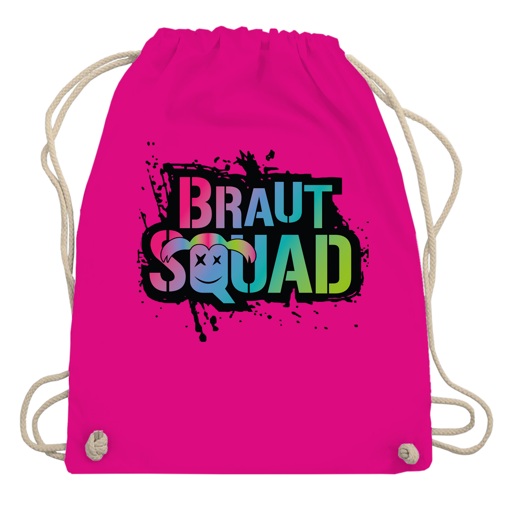 Turnbeutel | Braut Squad – Bunter JGA-Beutel im Farbexplosions-Stil