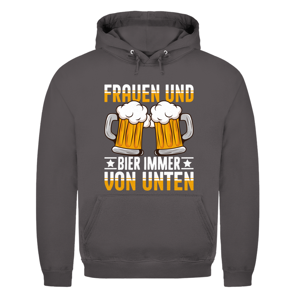 Hoodie Männer- Frauen & Bier immer von unten