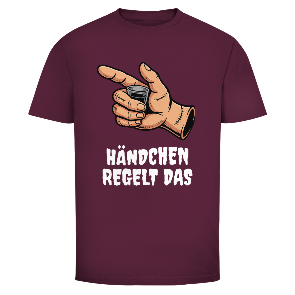 Händchen regelt das T-Shirt in Bordeaux