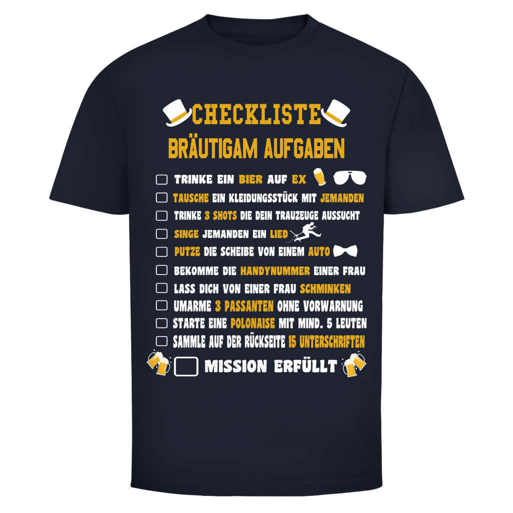 T-Shirt Männer- Die legendäre JGA-Checkliste