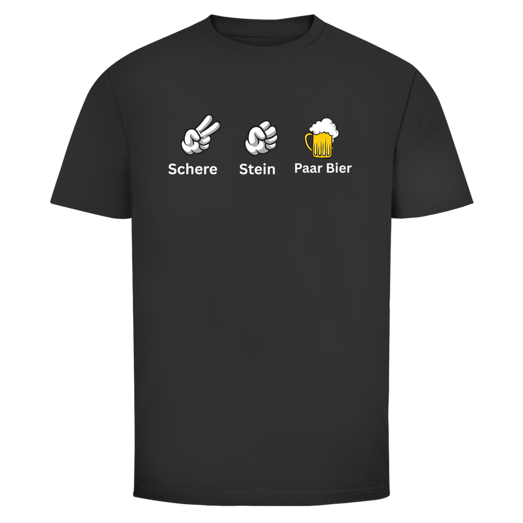T-Shirt Männer- Schere Stein Paar Bier