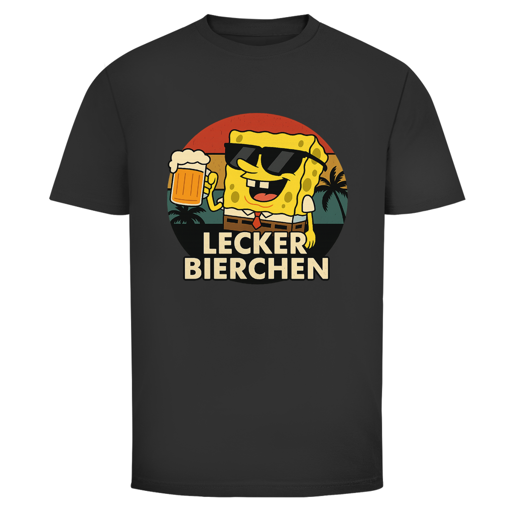 Lecker Bierchen Schwamm T-Shirt in Schwarz