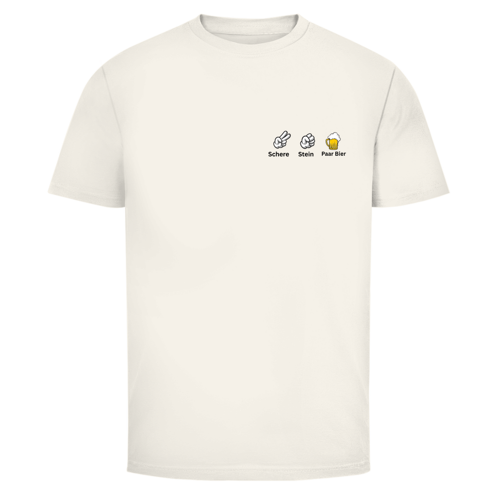 T-Shirt Männer- Schere Stein Paar Bier Minimalistisch