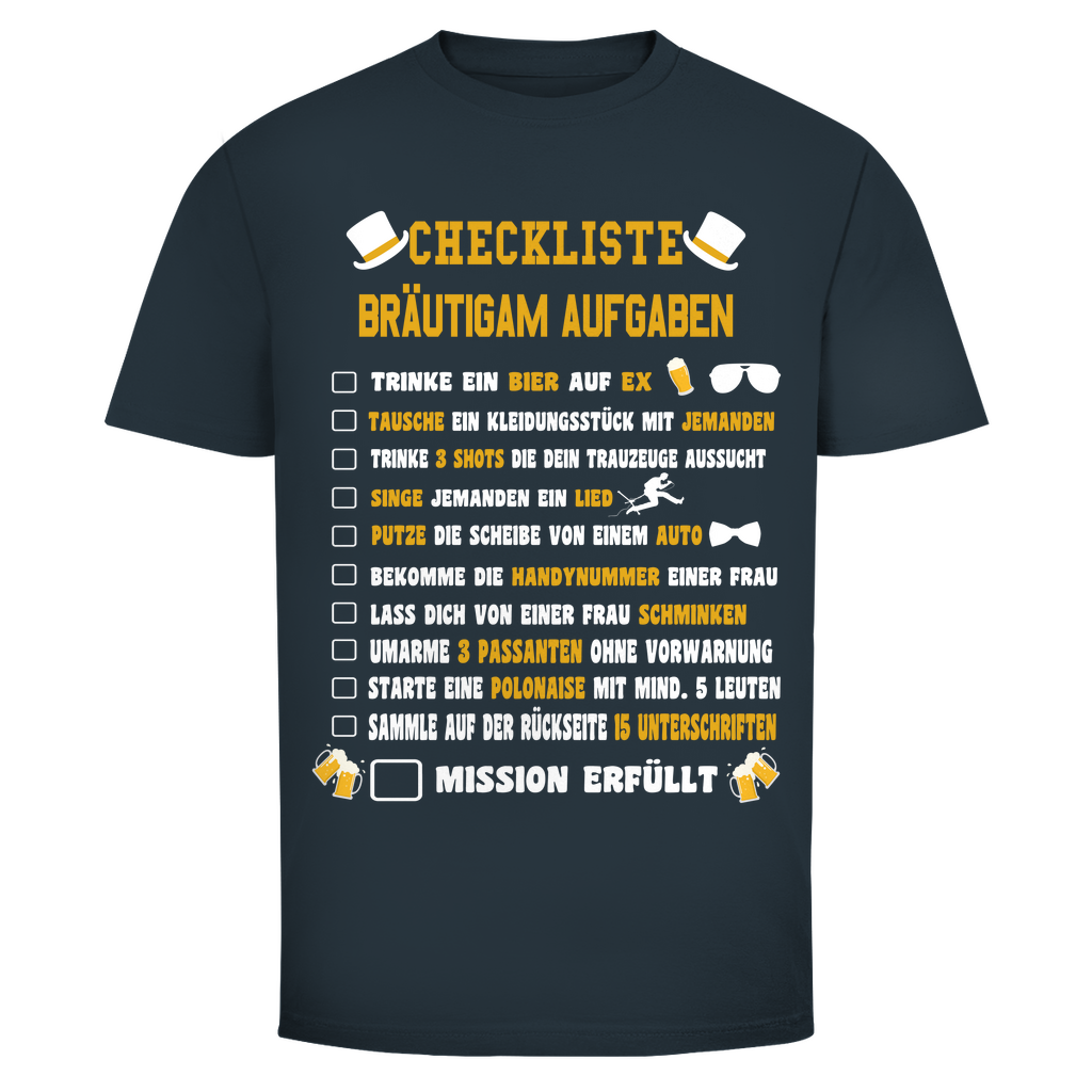 T-Shirt Männer- Die legendäre JGA-Checkliste