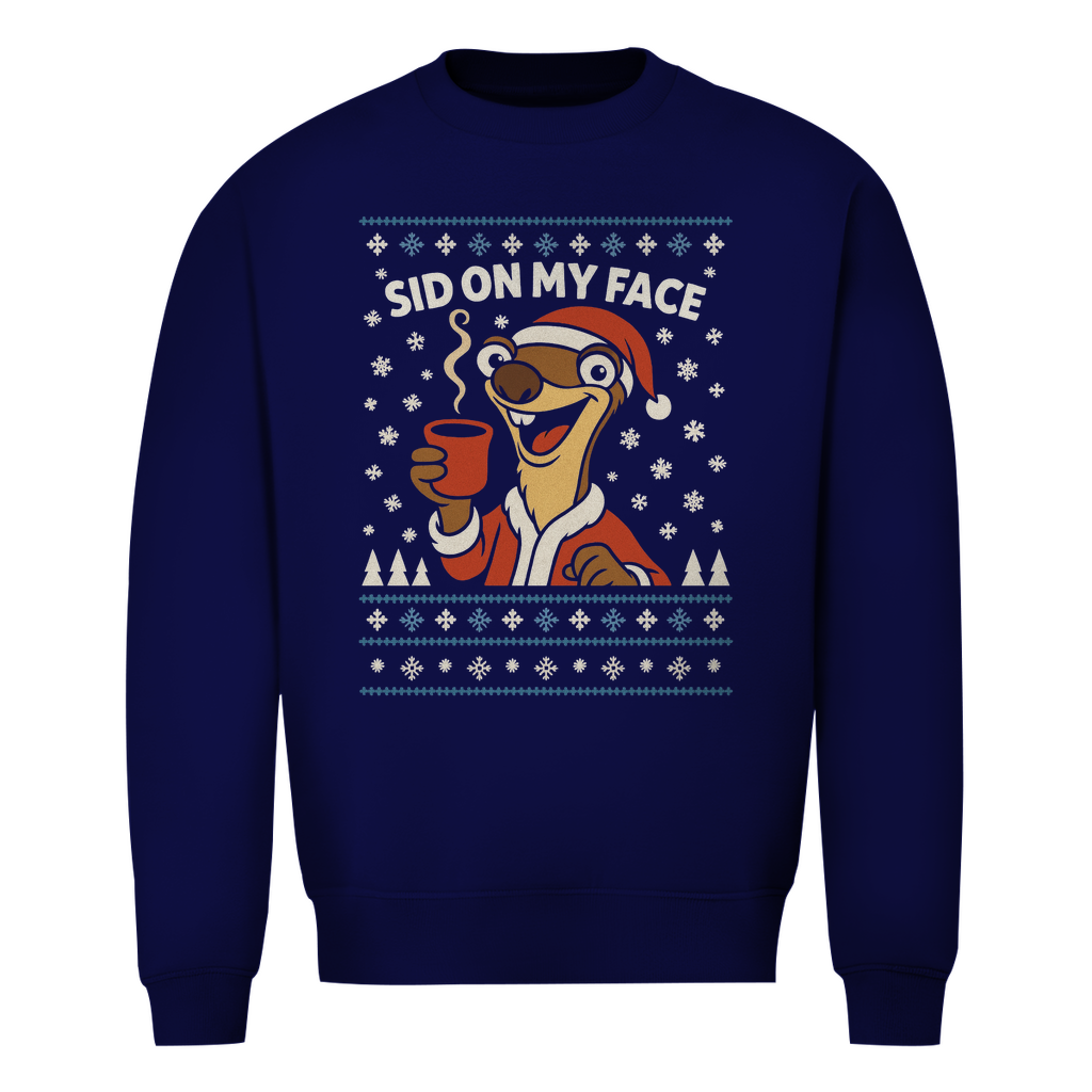 Sid on my Face Xmas Edition Ugly Christmas Sweater in Navy