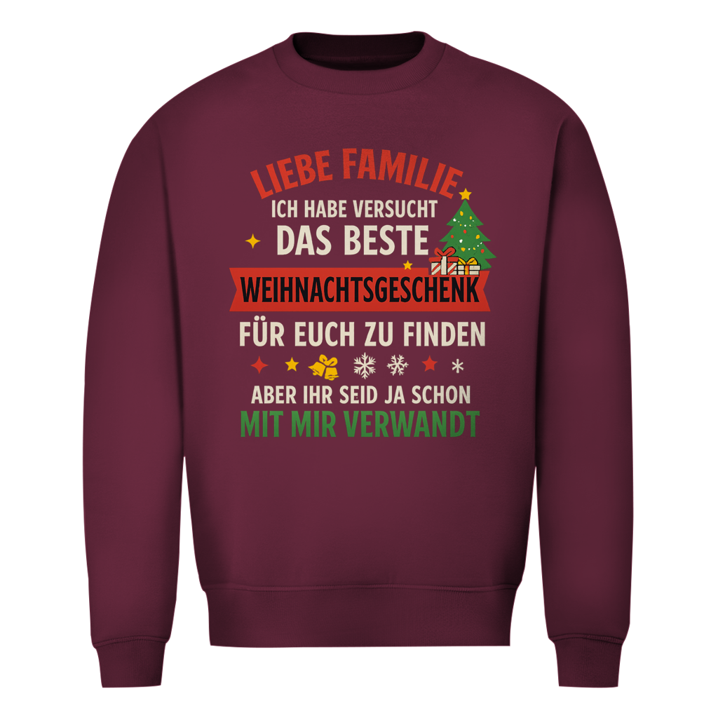 Das beste Weihnachtsgeschenk Weihnachtspullover in Bordeaux