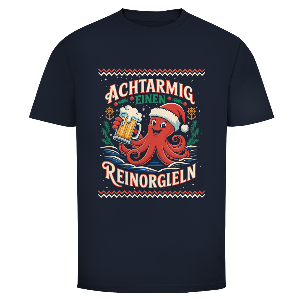 Achtarmig Xmas Edition Weihnachtsshirt in Navy
