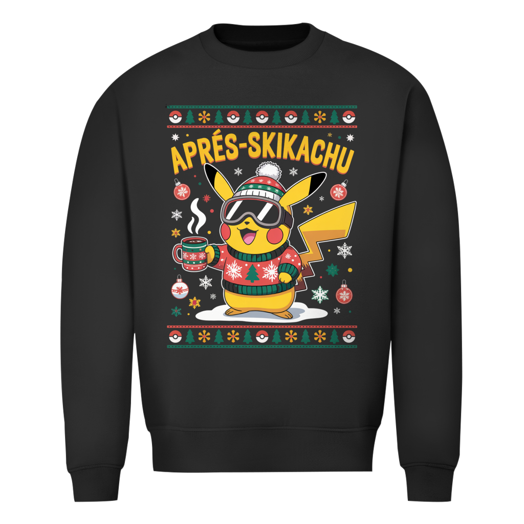 Après Skikachu Weihnachtspullover in Schwarz