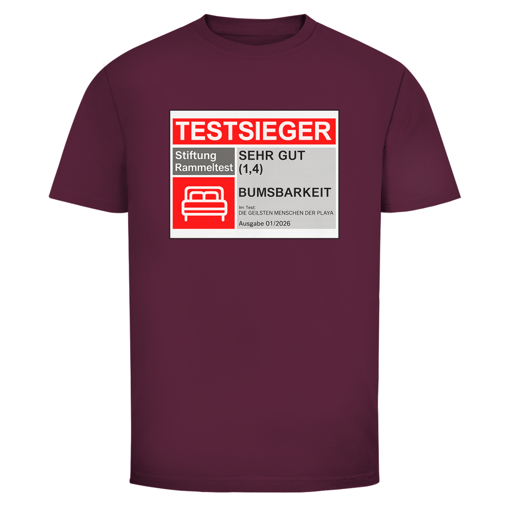 Testsieger Bumsbarkeit T-Shirt in Bordeaux
