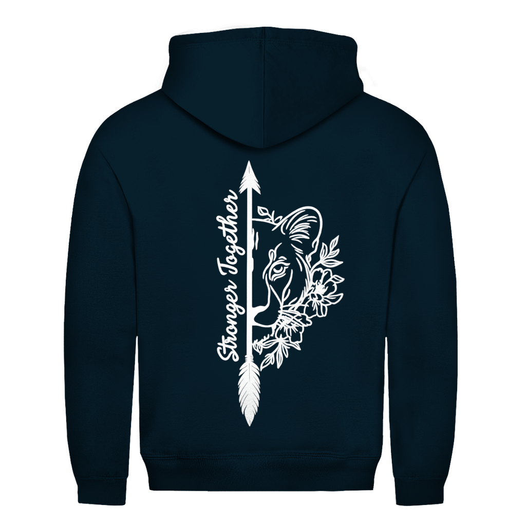 Stronger Together Löwin Rückendruck | Unisex Hoodie