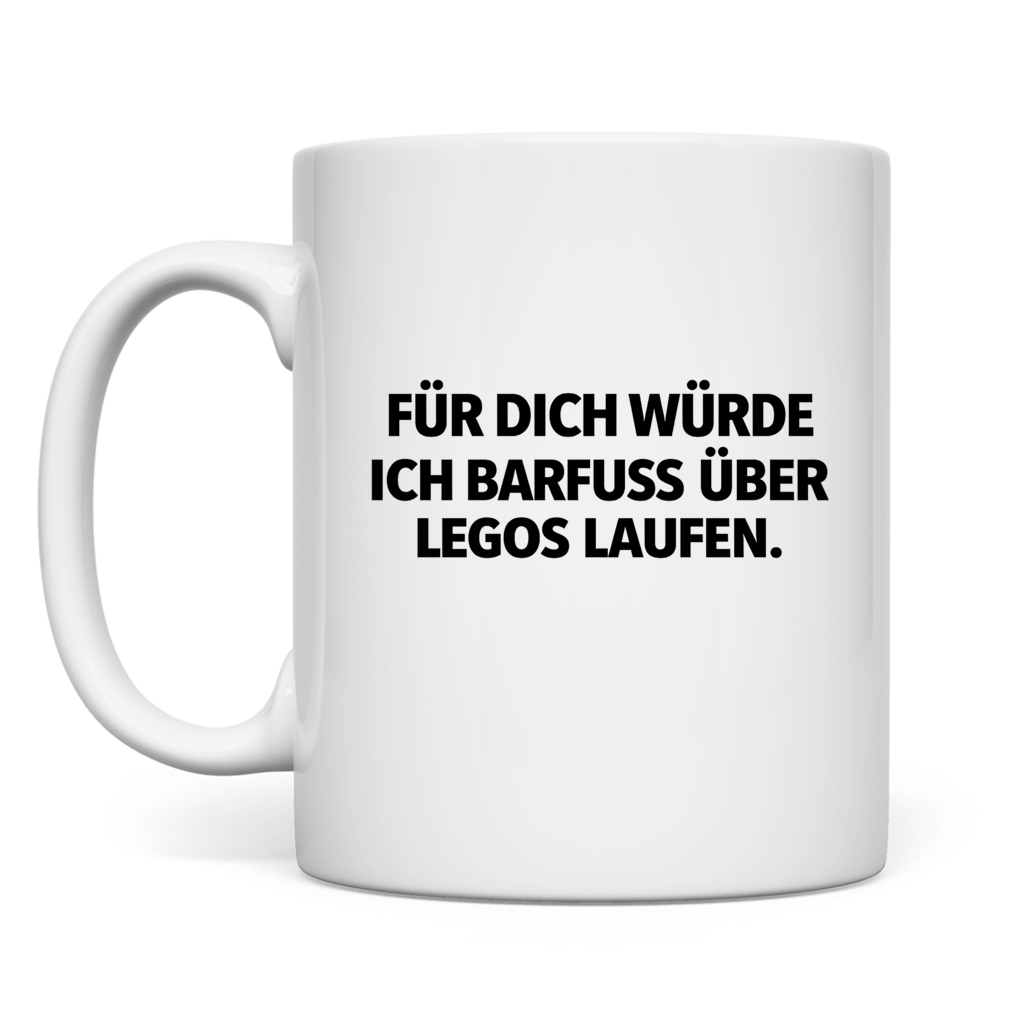 Barfuß über Legos | Tasse