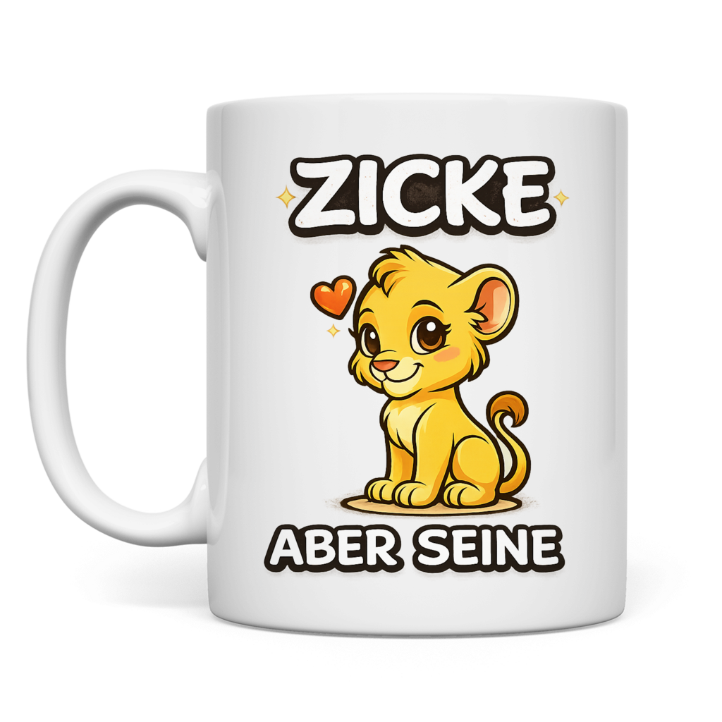 Zicke aber seine Löwin | Tasse