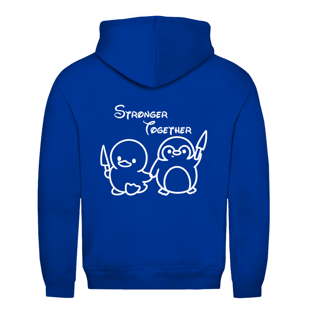 Stronger Together Ente & Pinguin Rückendruck | Unisex Hoodie