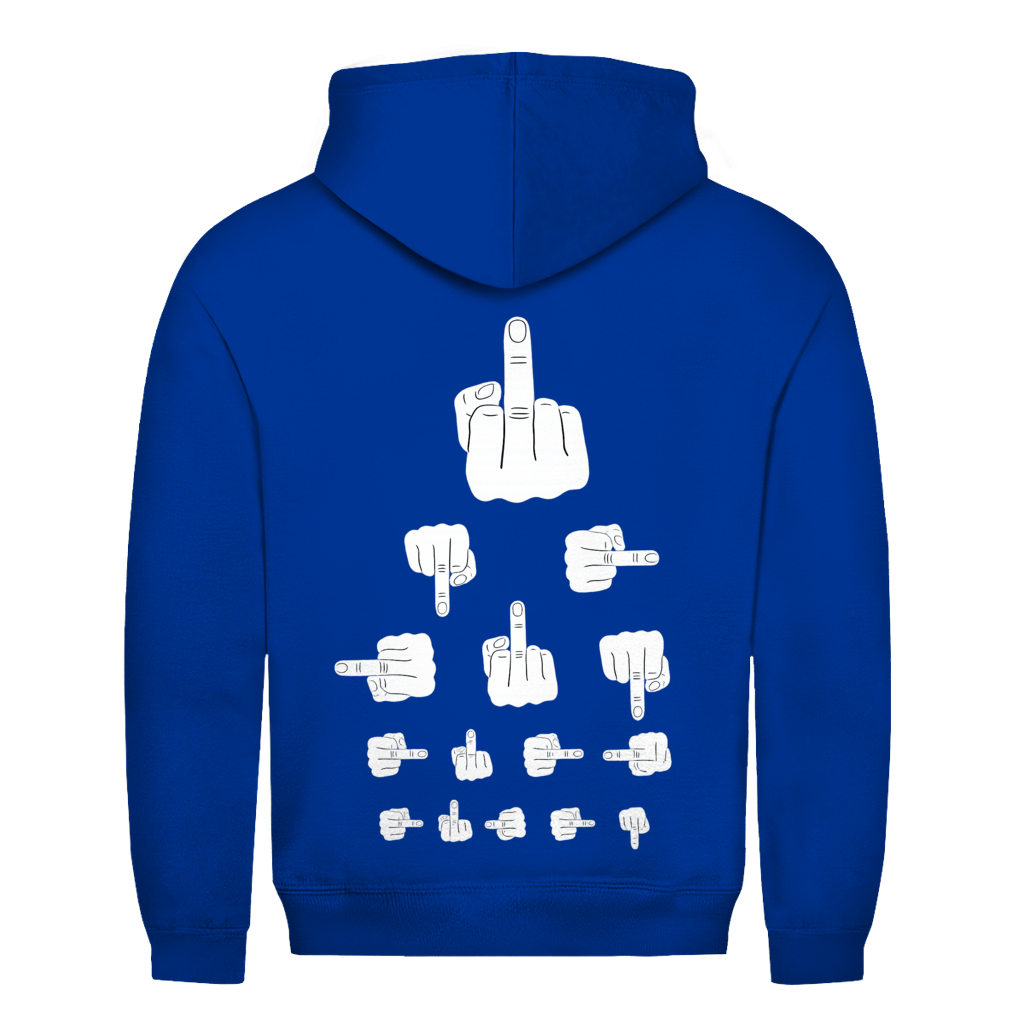 Mittelfinger Sehtest Rückendruck | Unisex Hoodie