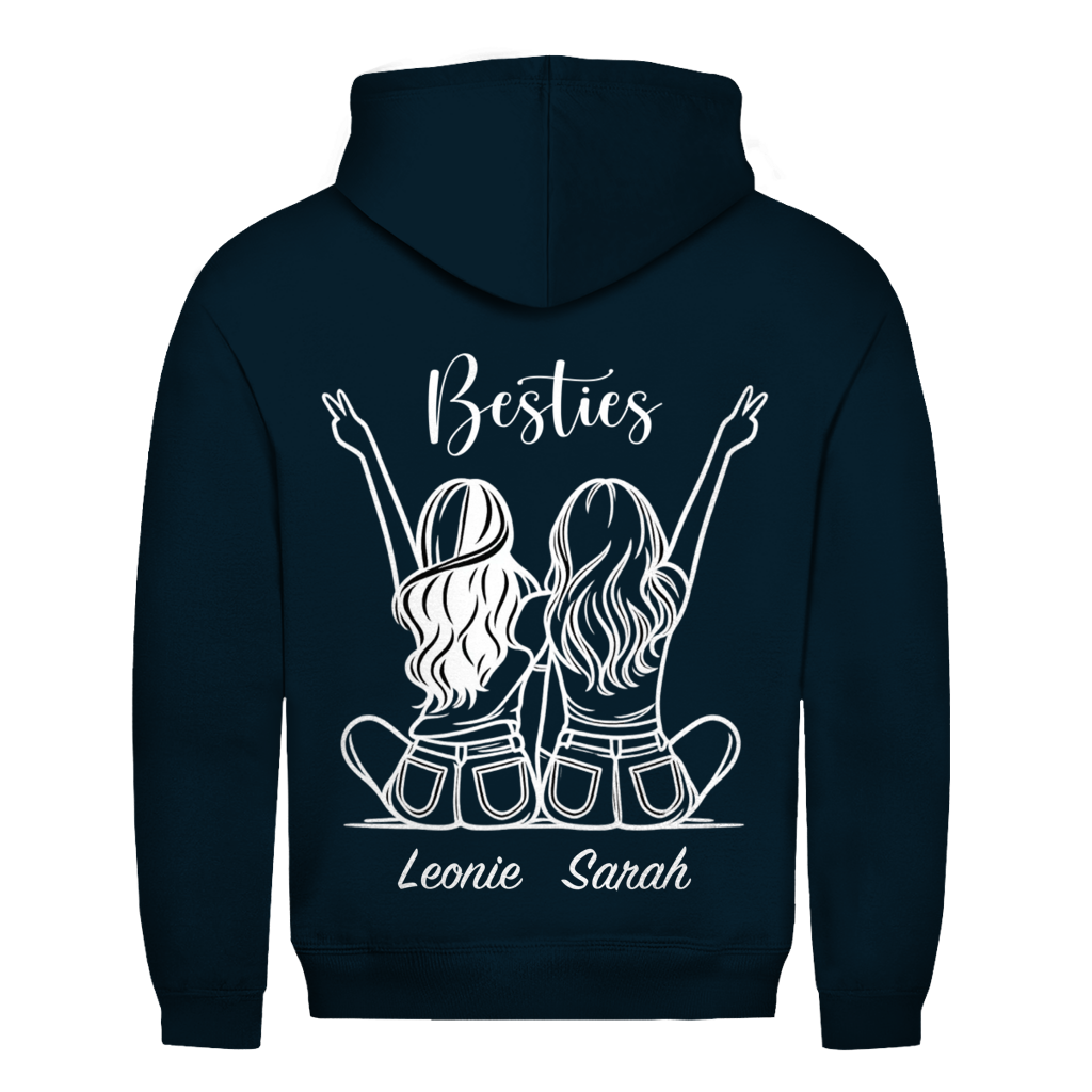 Bestie Girls Rückendruck personalisiert mit Namen | Unisex Hoodie