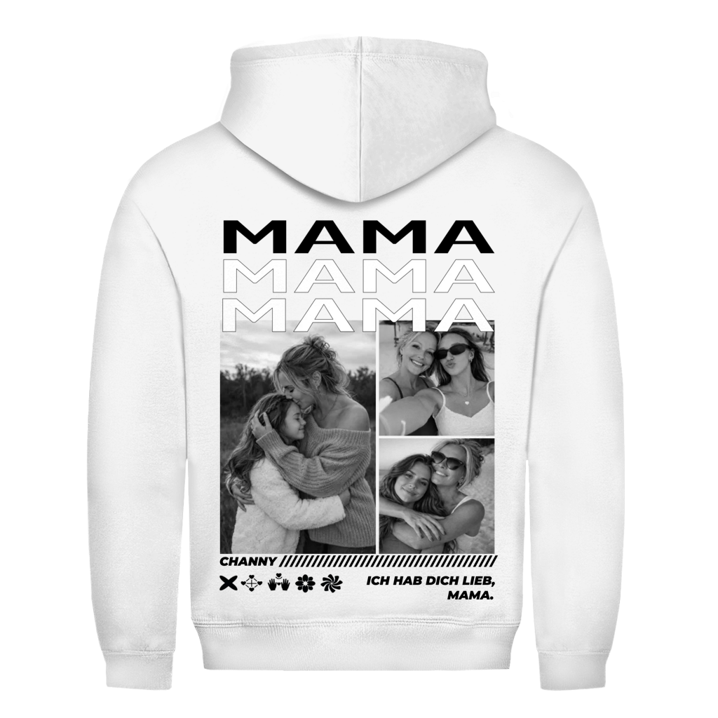 Mama Memories Rückendruck personalisiert mit Foto & Name | Unisex Hoodie