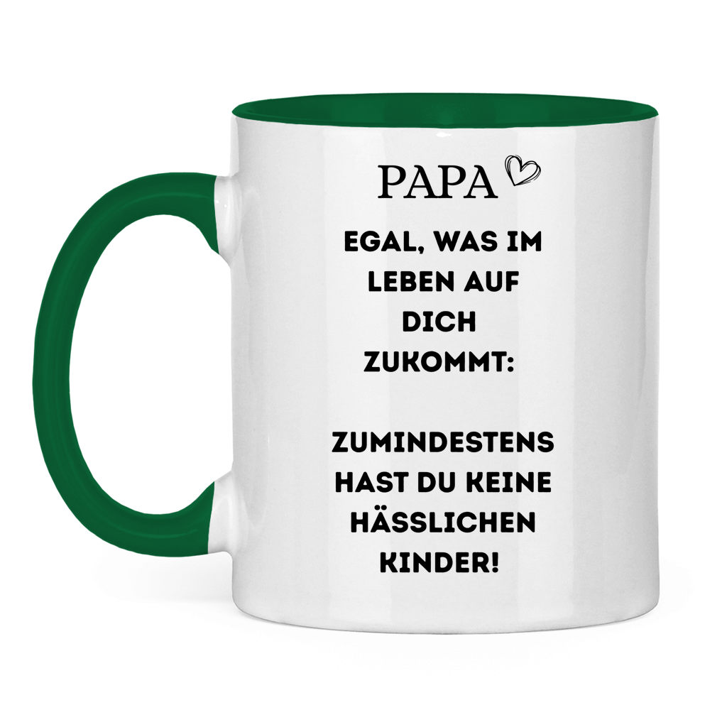 Papa keine hässlichen Kinder | zweifarbige Tasse