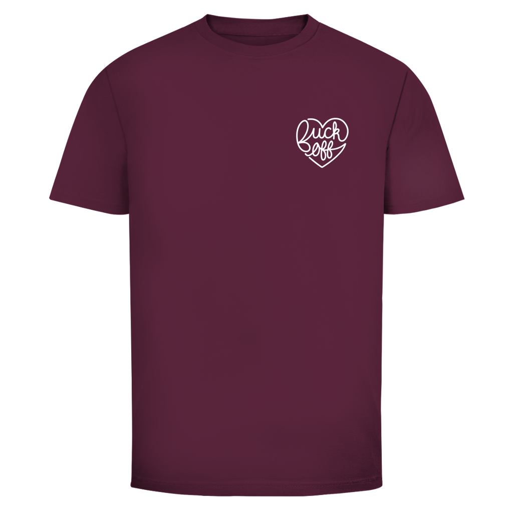 Fuck off Herz Brustdruck | Unisex T-Shirt