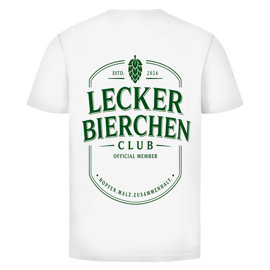Lecker Bierchen Club Member Rückendruck BLACK & WHITE Edition | Unisex T-Shirt