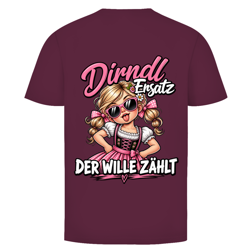 Dirndl Ersatz der Wille zählt Rückendruck | Unisex T-Shirt