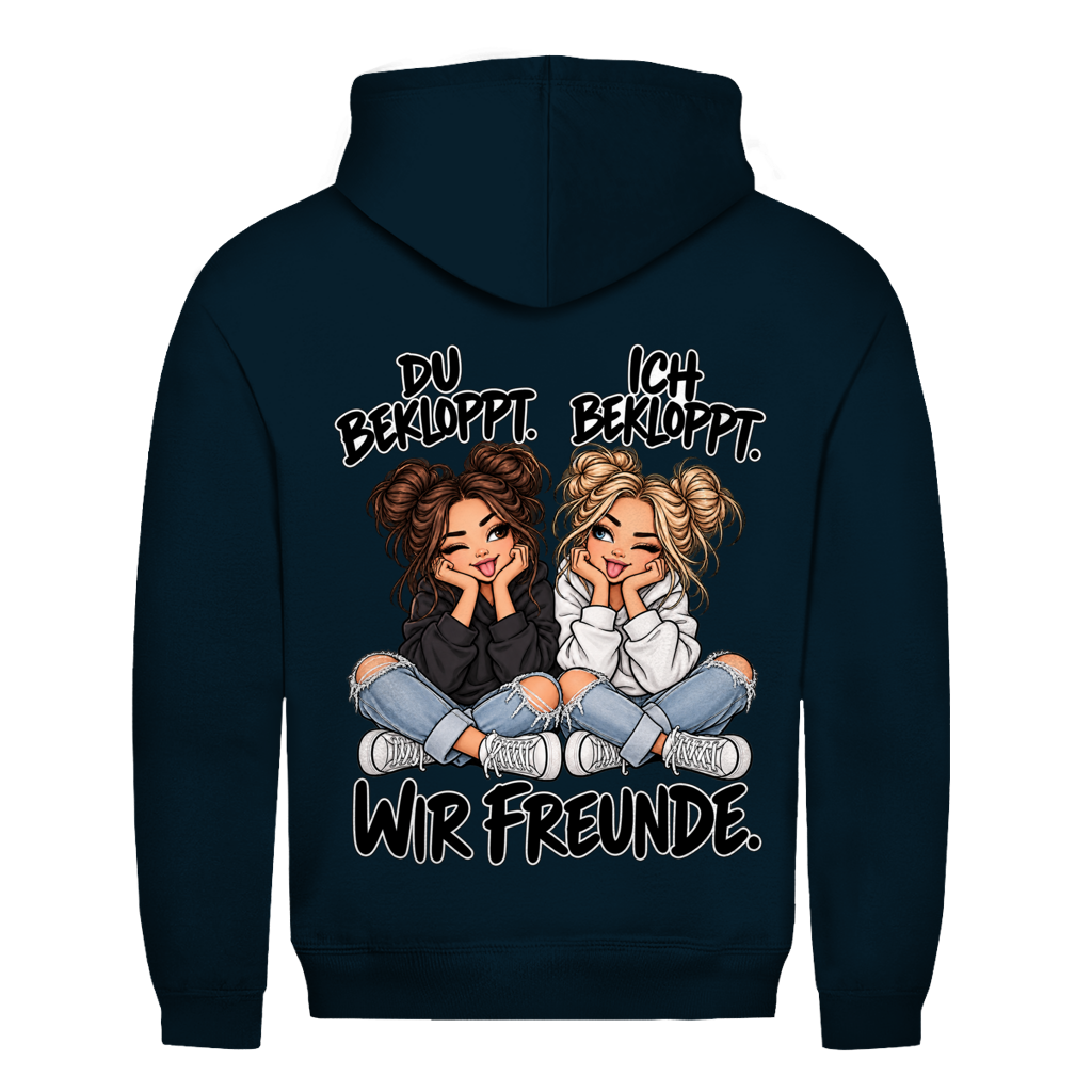 Du Bekloppt. Ich Bekloppt. Girls Rückendruck | Unisex Hoodie