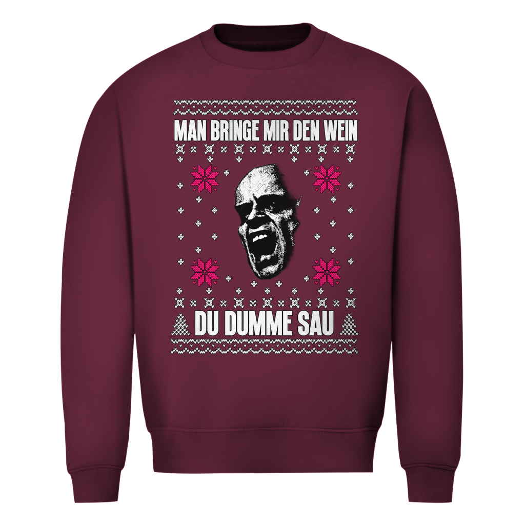 Man bringe mir den Wein Ugly Christmas Sweater in Bordeaux
