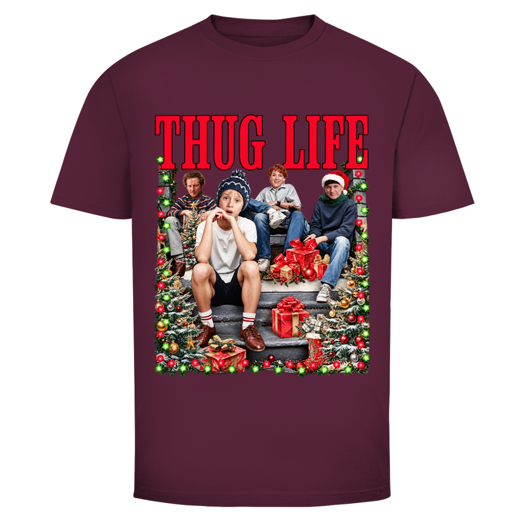 Xmas Thug Life Weihnachtsshirt in Bordeaux