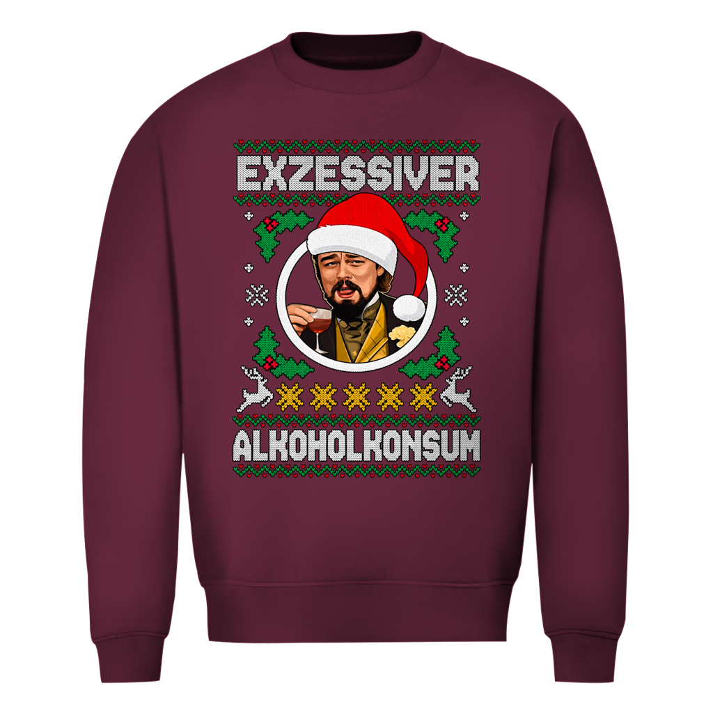 Exzessiver Alkoholkonsum Ugly Christmas Sweater in Bordeaux