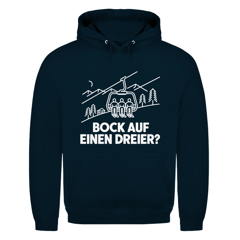 Bock auf einen Dreier Après Ski Weihnachtshoodie in Navy