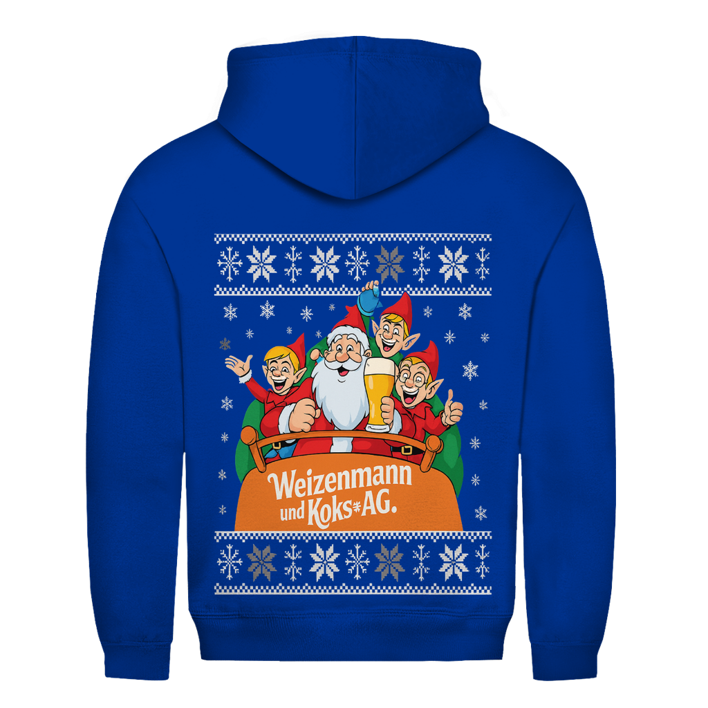 Weizenmann und Koks AG Weihnachtshoodie in Royalblau