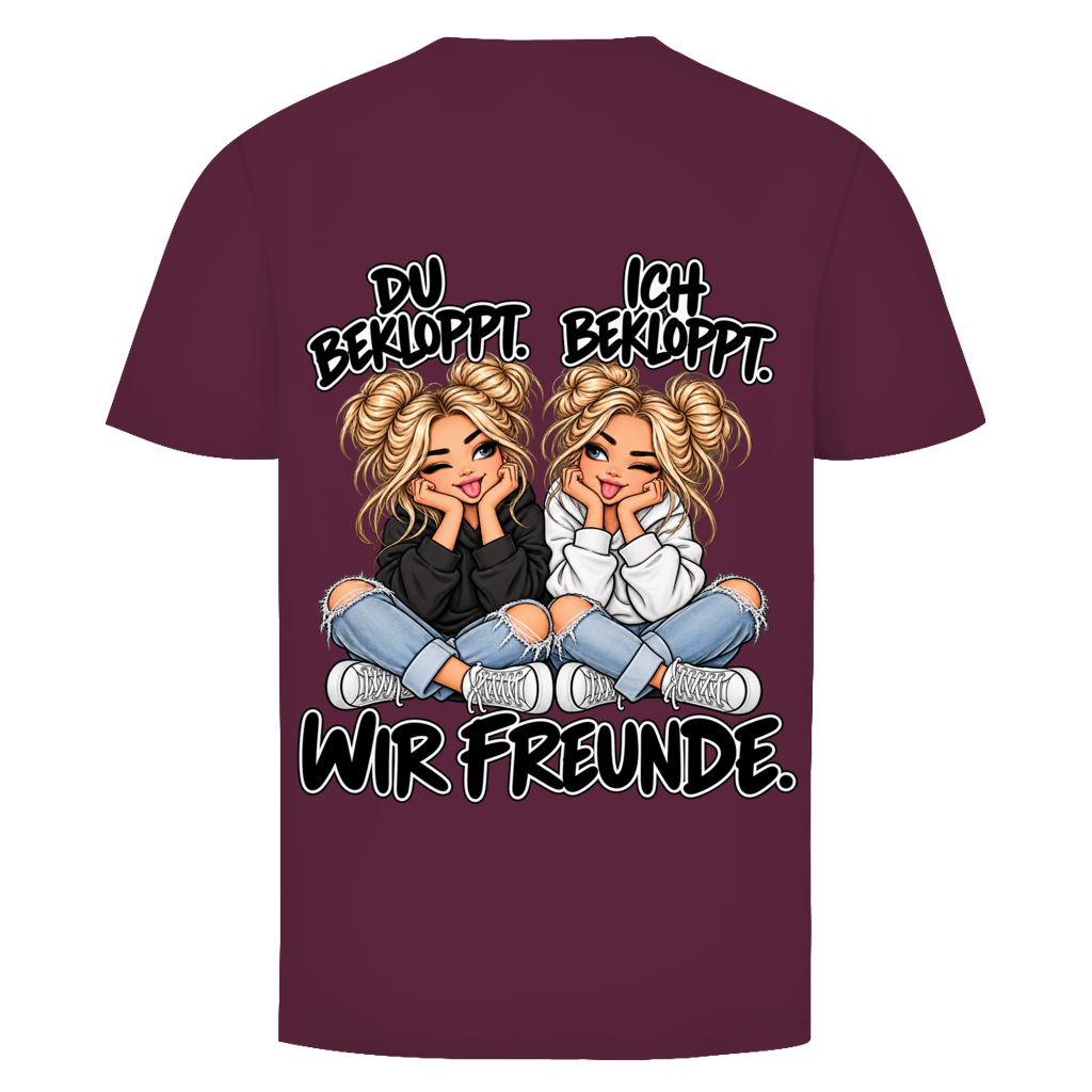 Du bekloppt. Ich bekloppt. Girls Blondie T-Shirt für beste Freundinnen in Bordeaux