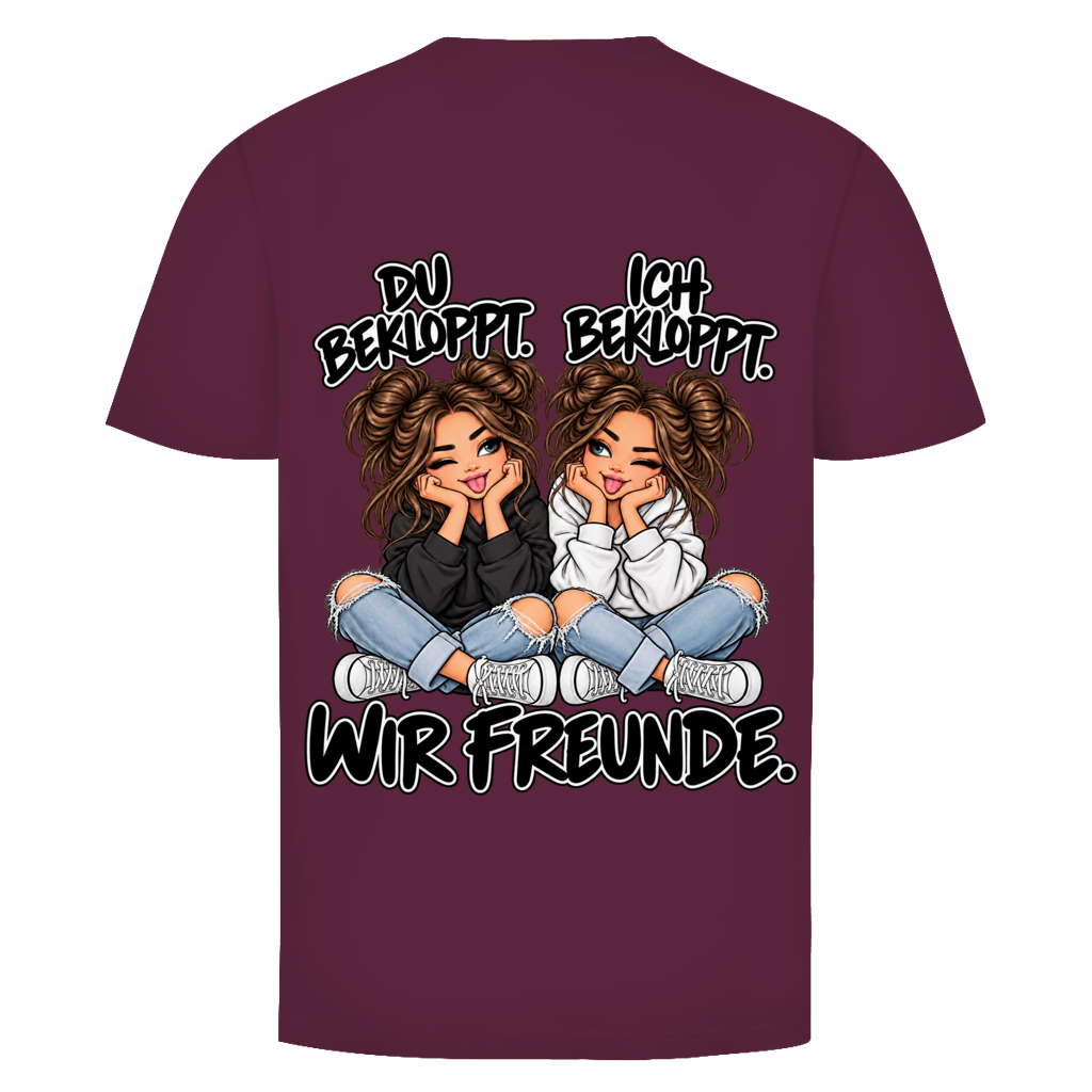 Du bekloppt. Ich bekloppt. Girls Brownie T-Shirt für beste Freundinnen in Bordeaux