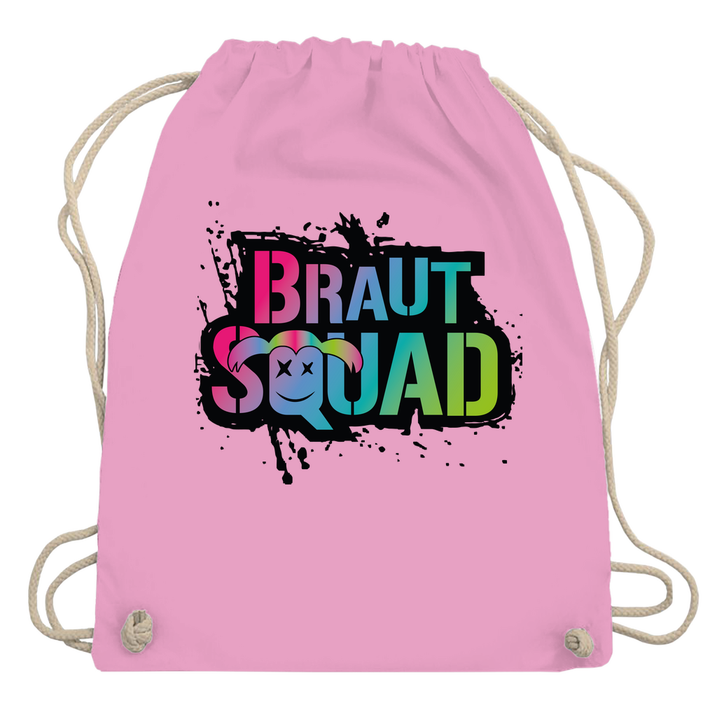 Turnbeutel | Braut Squad – Bunter JGA-Beutel im Farbexplosions-Stil