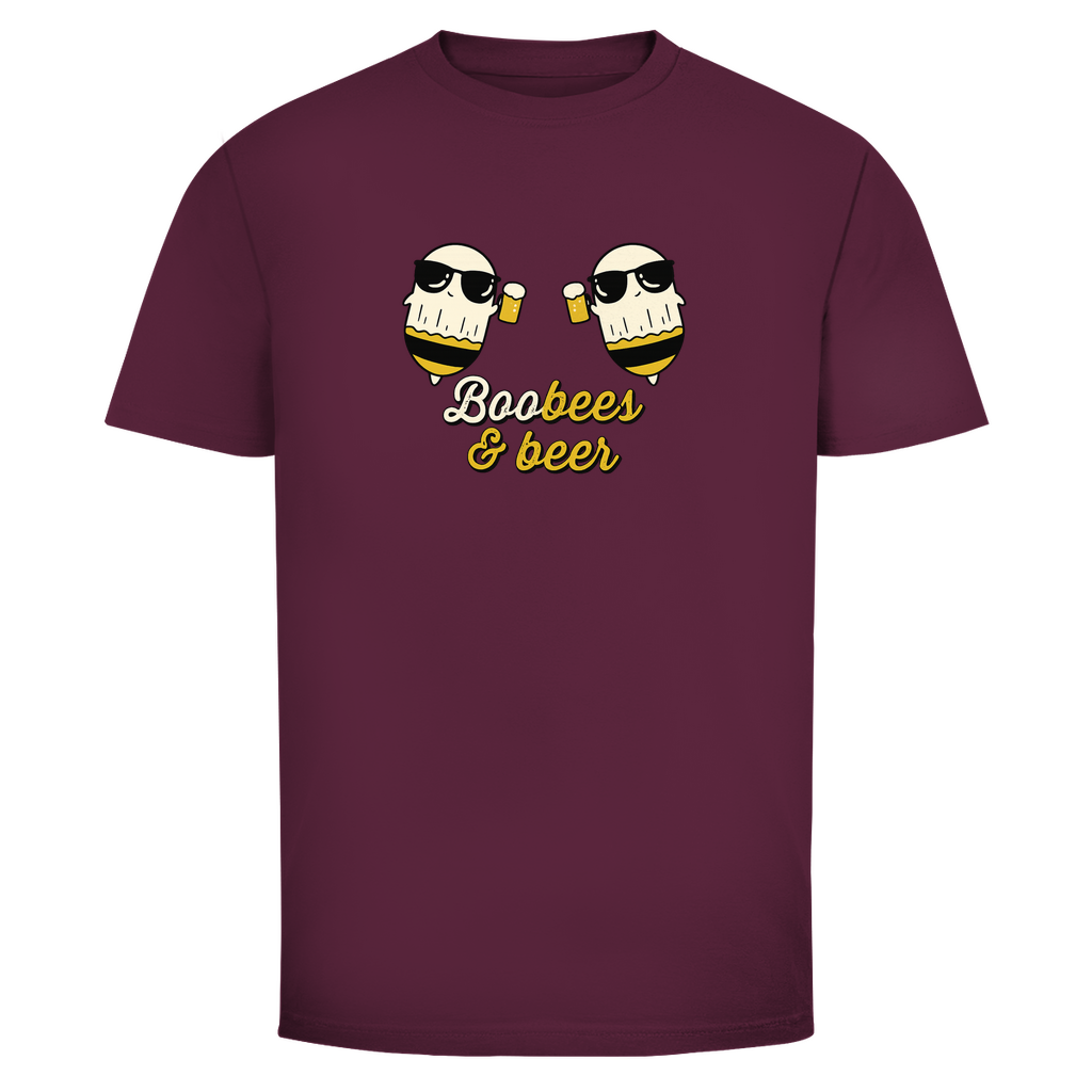 Boobees & Beer T-Shirt in Bordeaux