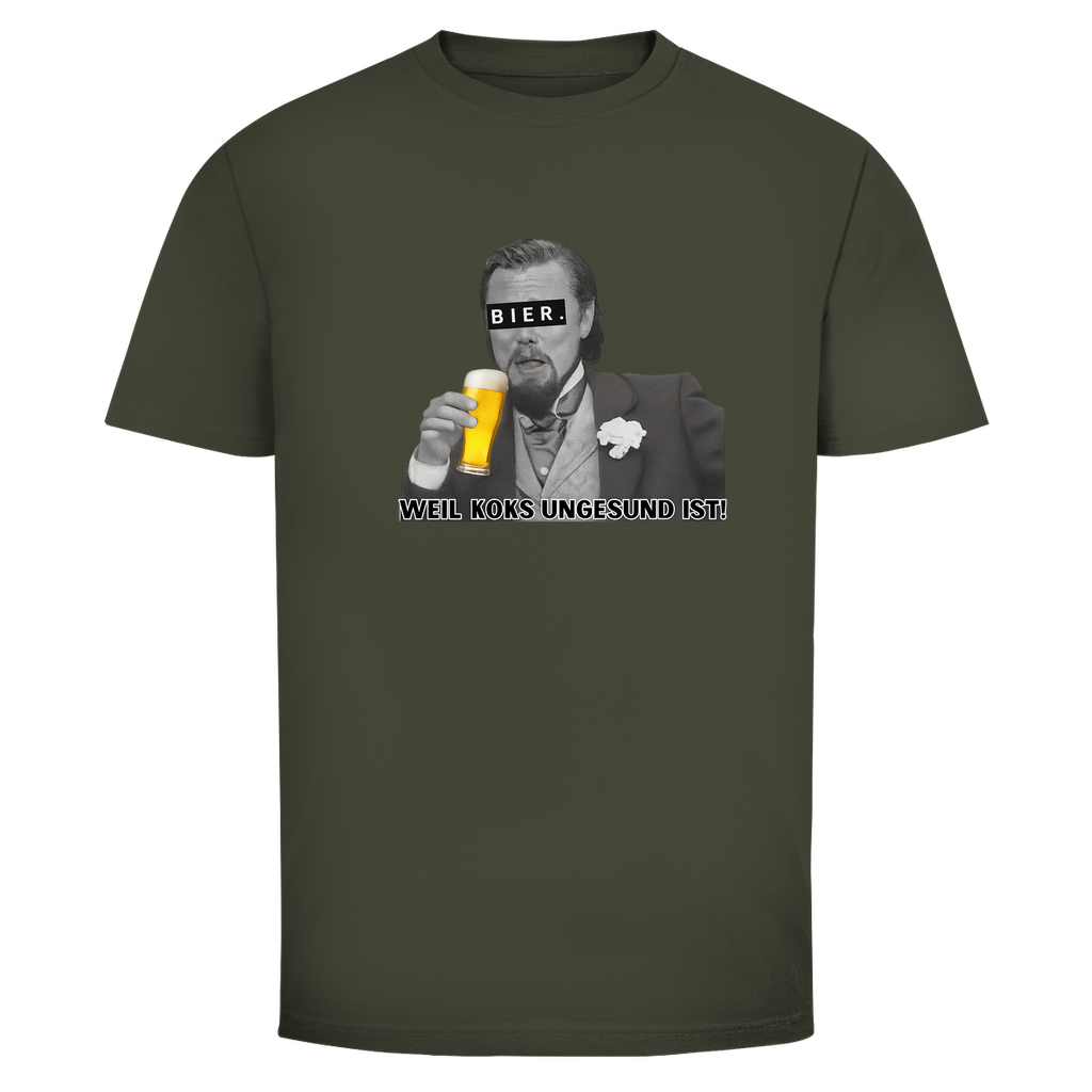 T-Shirt-Männer - Bier weil Koks ungesund ist