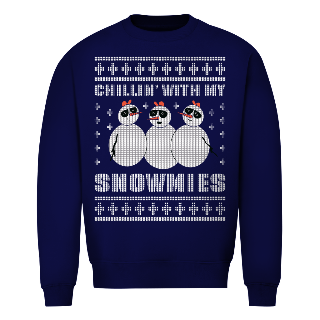 Chillin with my Snowmies Ugly Christmas Sweater in Navy