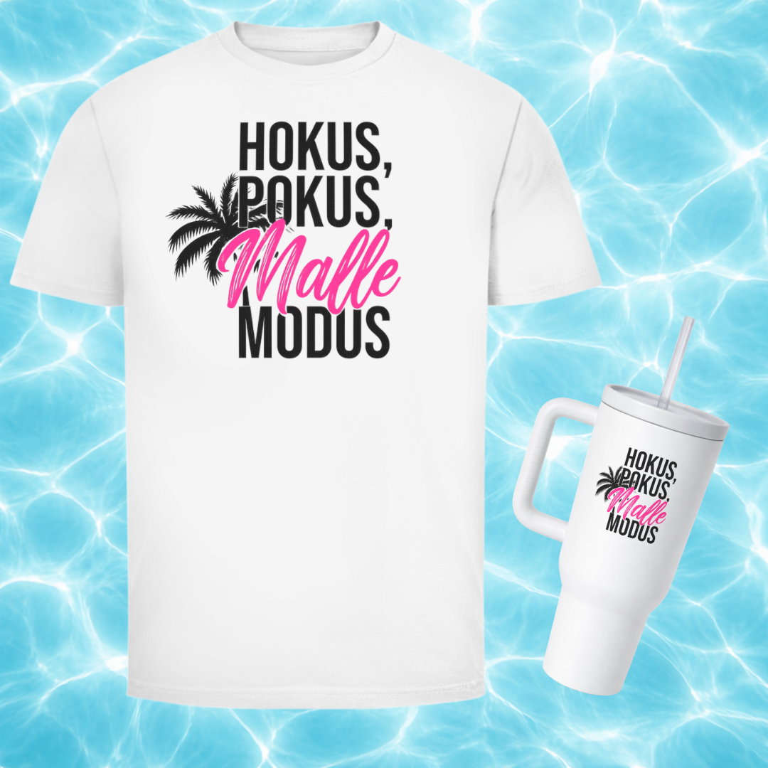 HOKUS POKUS MALLE MODUS | Unisex Shirt & Thermobecher Bundle