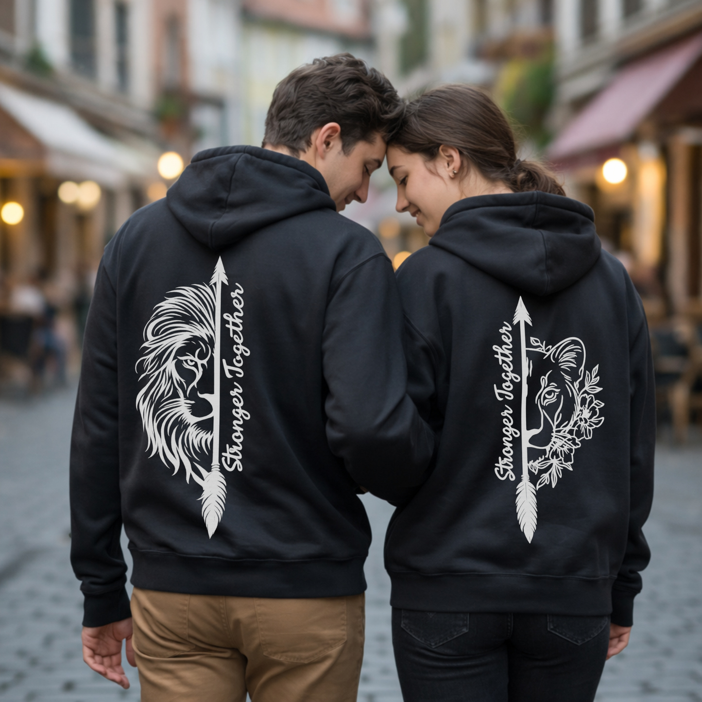 Stronger Togehter Löwe x Stronger Together Löwin Rückendruck Pärchen Bundle