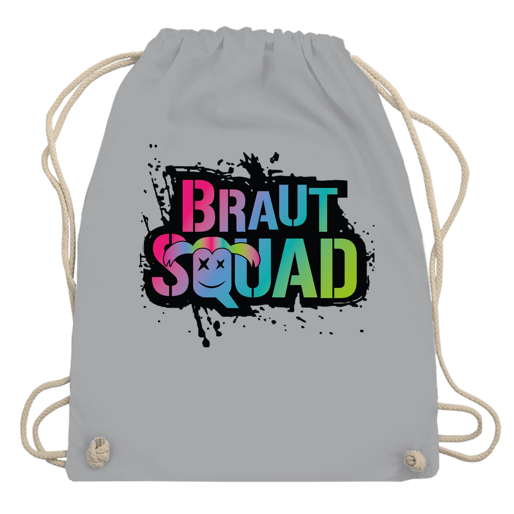 Turnbeutel | Braut Squad – Bunter JGA-Beutel im Farbexplosions-Stil