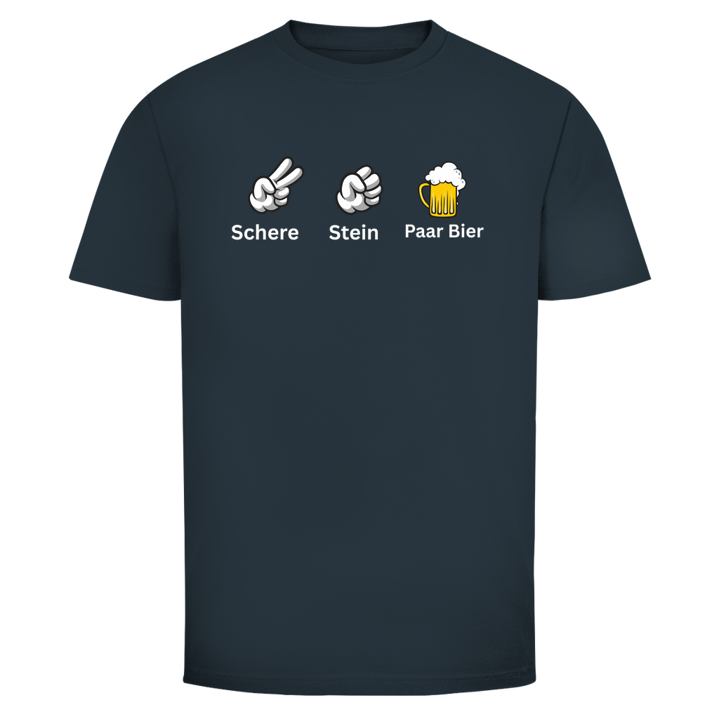 T-Shirt Männer- Schere Stein Paar Bier
