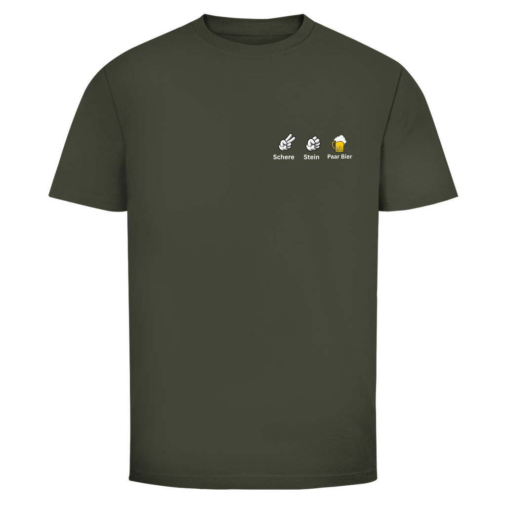 T-Shirt Männer- Schere Stein Paar Bier Minimalistisch