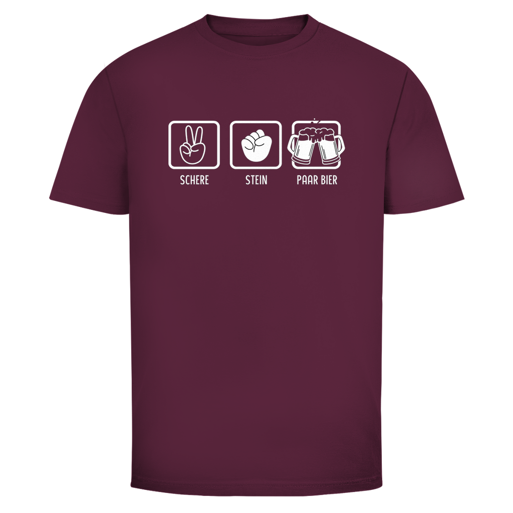 T-Shirt Männer – Schere, Stein, Paar Bier