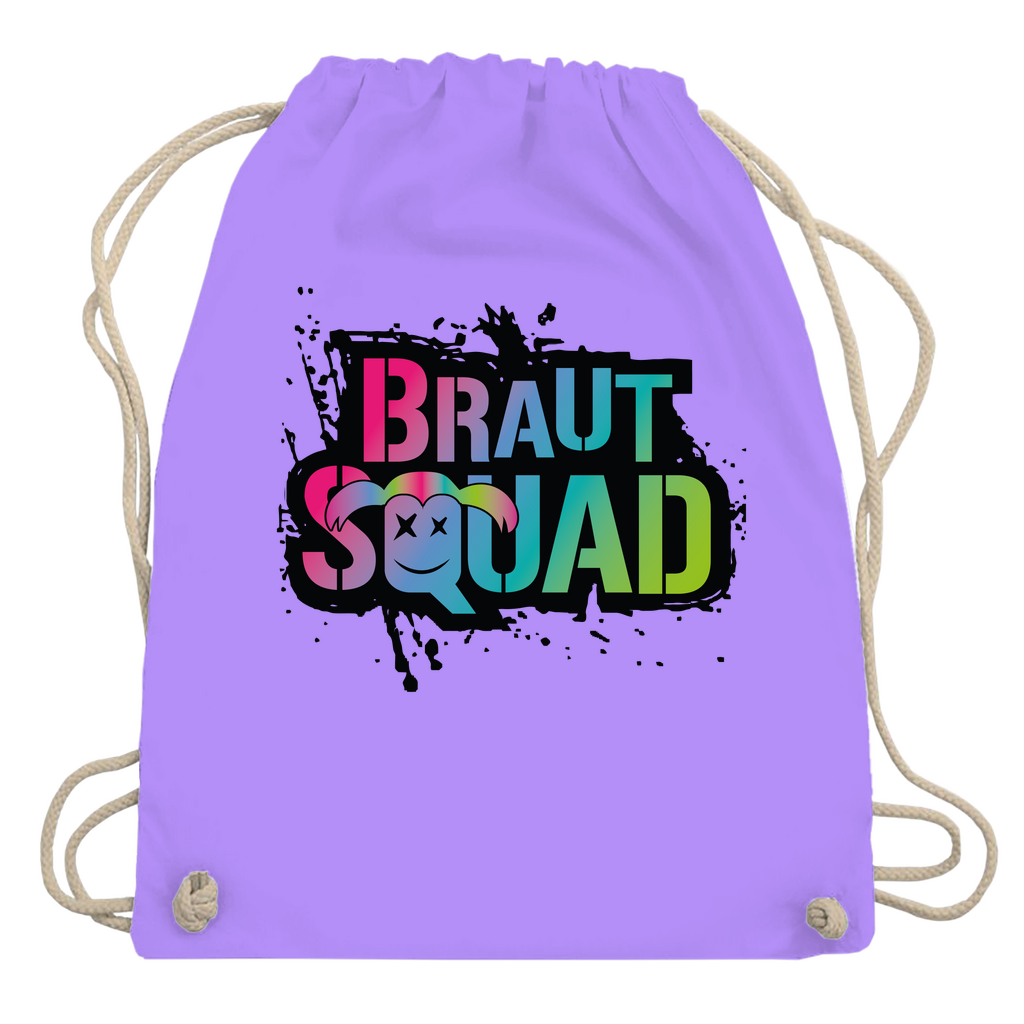 Turnbeutel | Braut Squad – Bunter JGA-Beutel im Farbexplosions-Stil