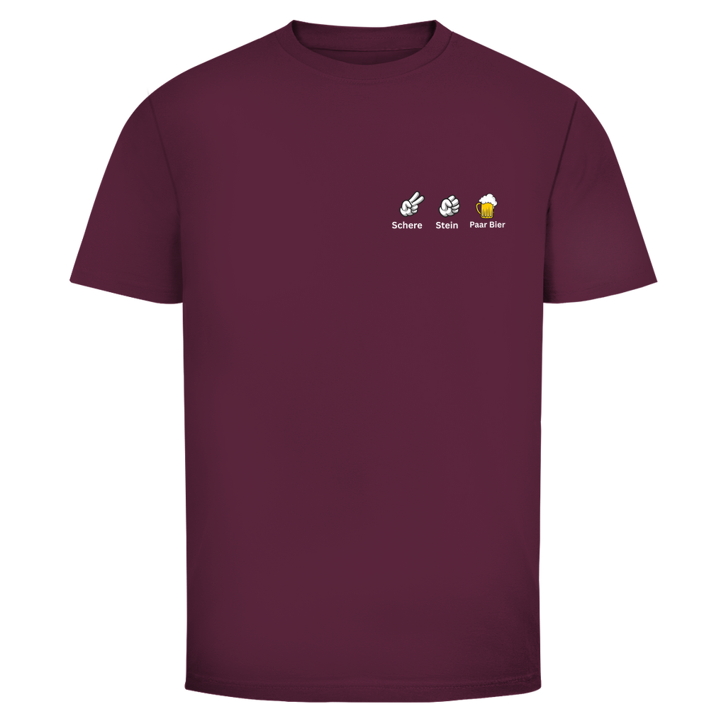 T-Shirt Männer- Schere Stein Paar Bier Minimalistisch