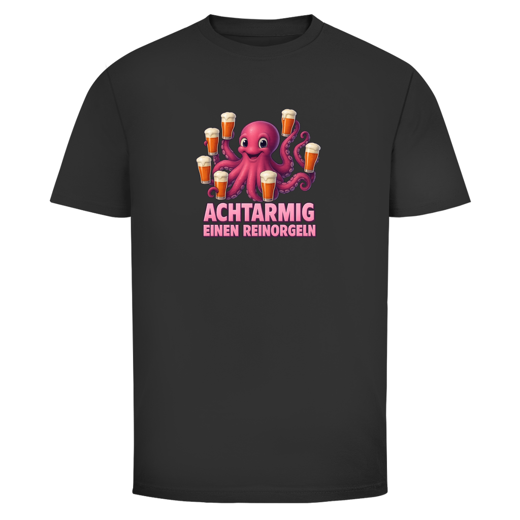 Achtarmig einen reinorgeln T-Shirt in Schwarz