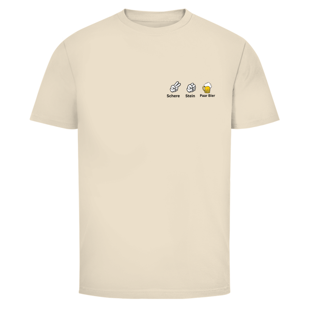 T-Shirt Männer- Schere Stein Paar Bier Minimalistisch
