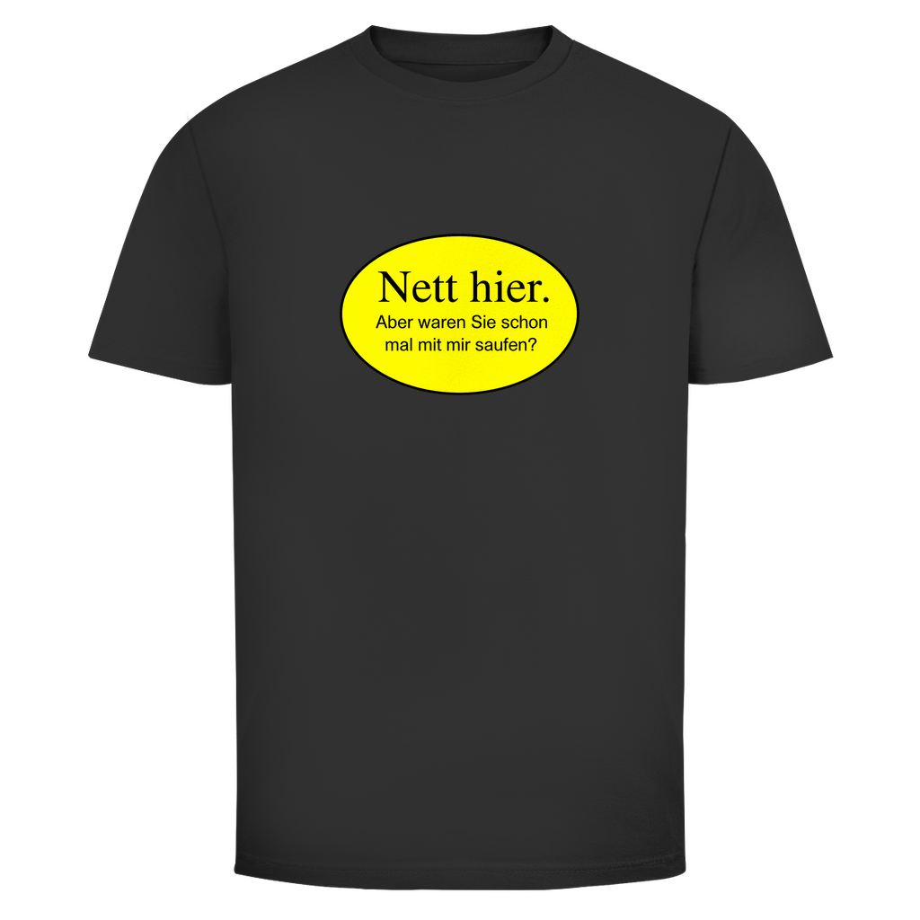 Nett Hier T-Shirt in Schwarz